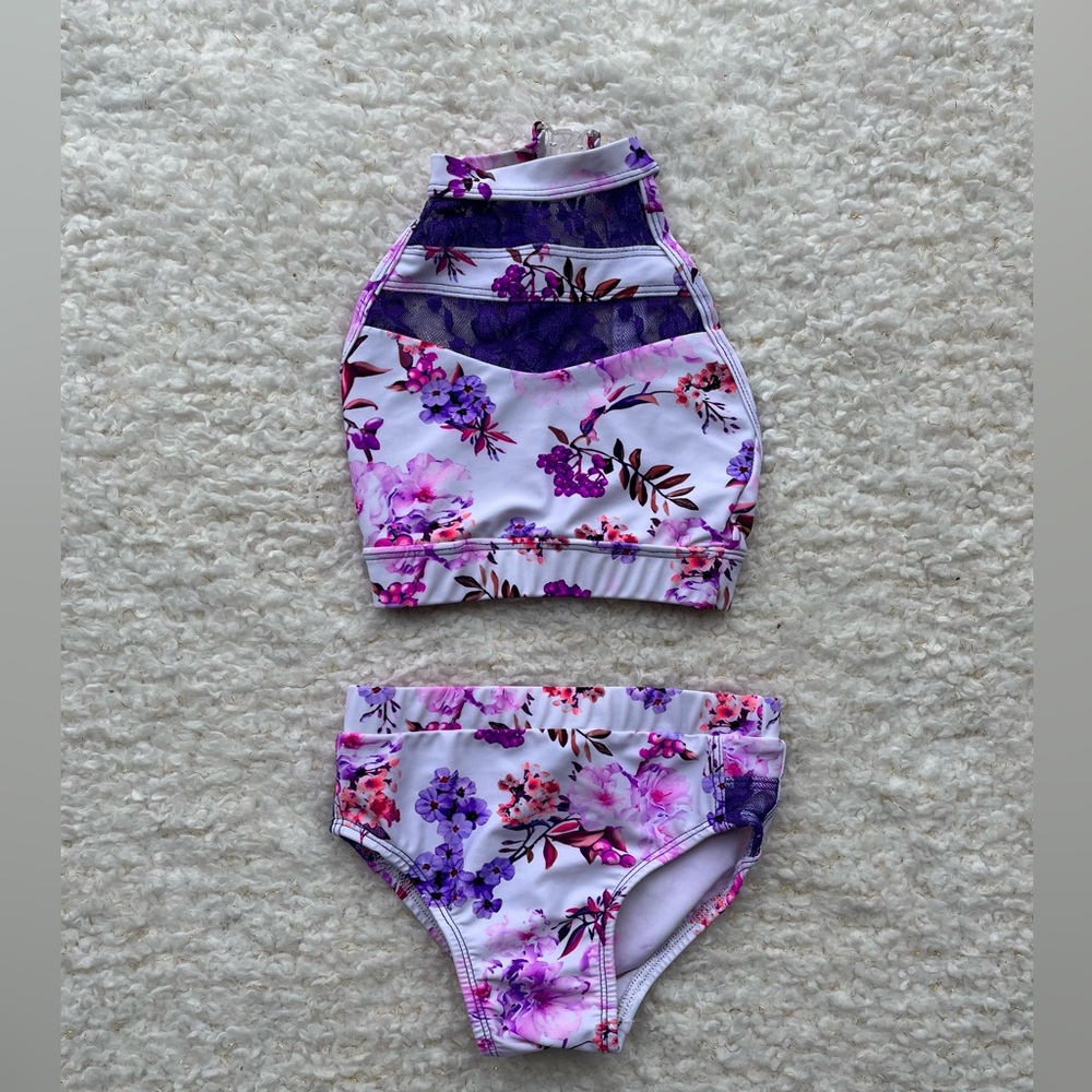 Floral Purple and Pink Kids Dance Set
